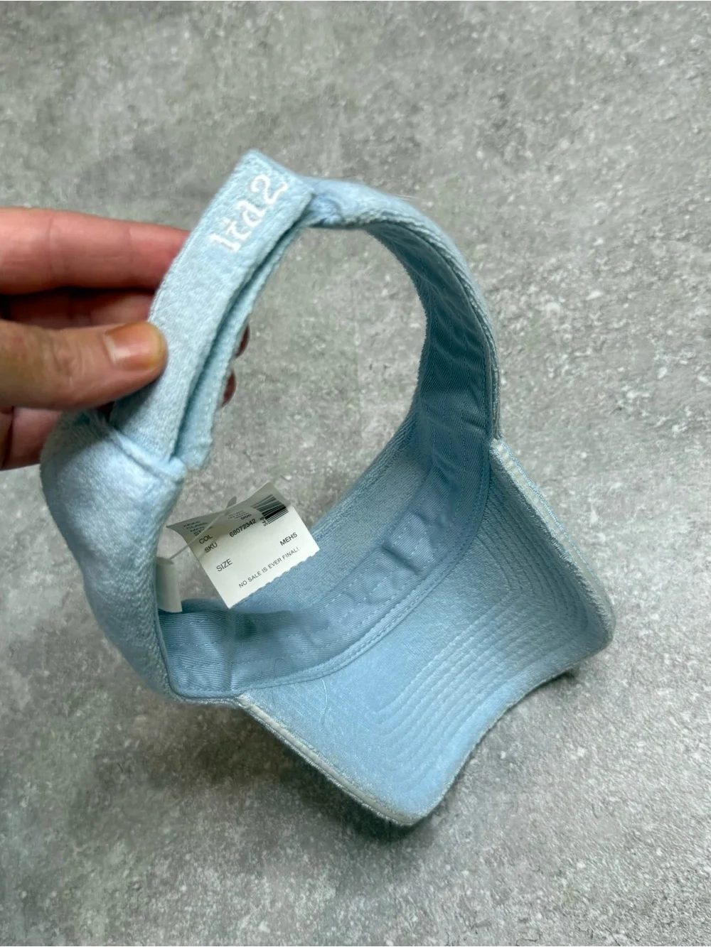 Vintage Y2K deadstock Limited Too Terrycloth Visor Initial M Embellishment blue